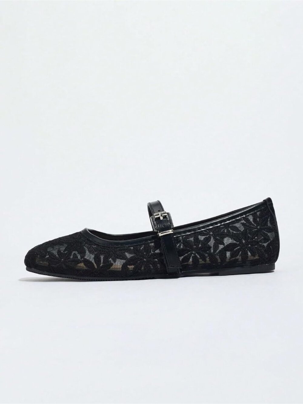 Women's Black Comfortable Dressy Square Closed Toe Casual Ballet Flats Shoes - Picture 5 of 5
